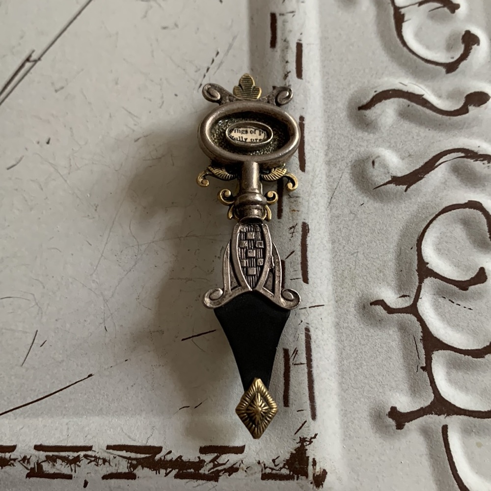 Unique One of Kind Silver Black Enamel Artesian Brooch Pin Jewelry - Picture 12 of 13